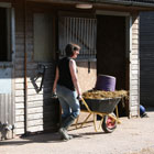 Mucking out at Ridgeway Livery Centre
